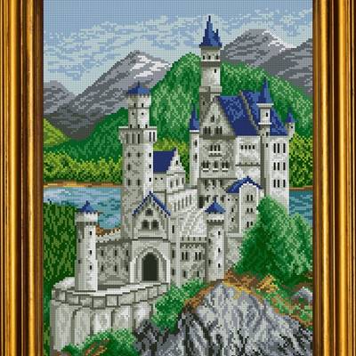 фото: картина для вышивки бисером Величественный замок Нойшванштайн