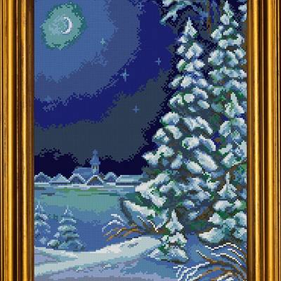 фото: картина для вышивки бисером Величие зимней ночи