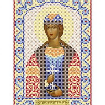 изображение: икона для вышивки бисером Святой Глеб