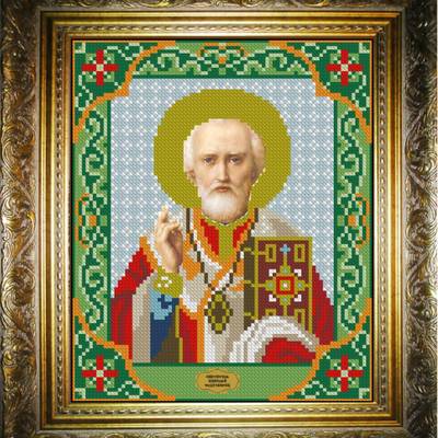 изображение: икона для вышивки бисером Николай Чудотворец Мирликийский