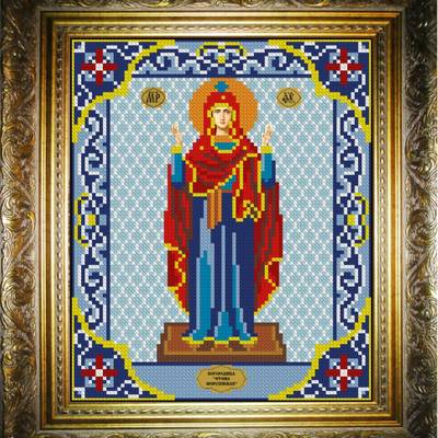 изображение: икона для вышивки бисером Стена Нерушимая Богородица