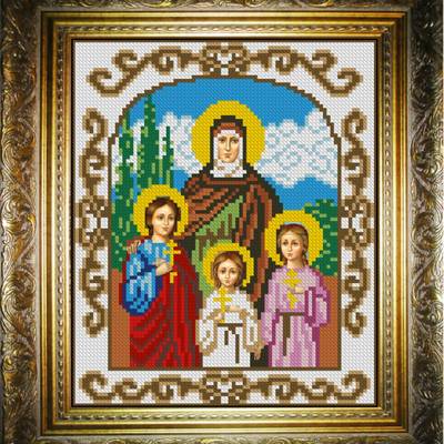 изображение: икона для вышивки бисером Вера, Надежда, Любовь и мать их София