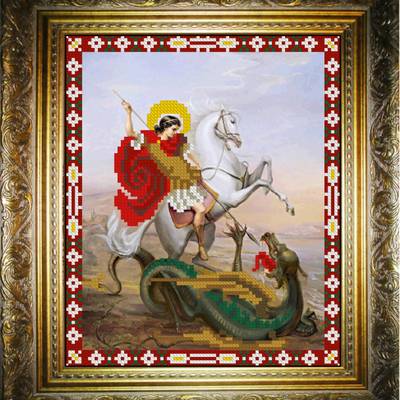 изображение: икона для вышивки бисером Георгий Победоносец