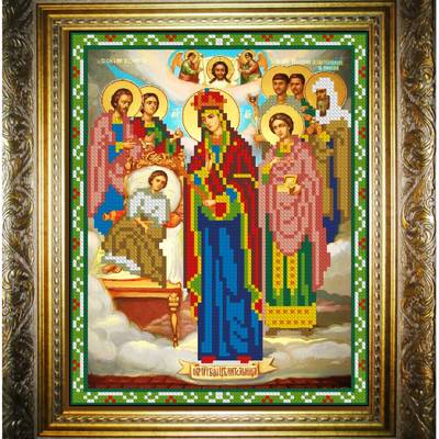 изображение: икона для вышивки бисером Богородица Целительница