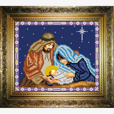 изображение: икона для вышивки бисером Рождение Иисуса Христа