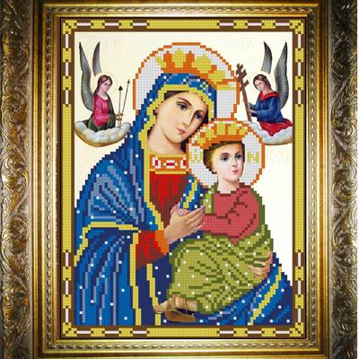 изображение: икона для вышивки бисером, Богородица Неустанной помощи