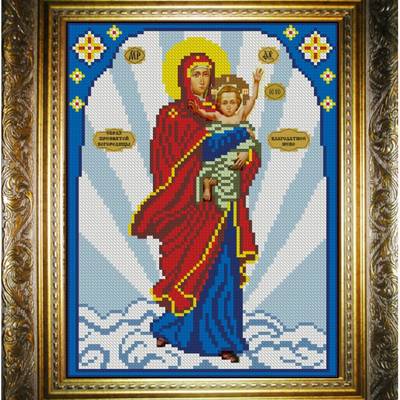 изображение: икона для вышивки бисером, Богородица Благодатное небо
