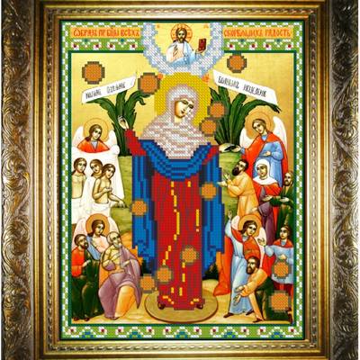 изображение: икона для вышивки бисером, Всех скорбящих радость Богородица