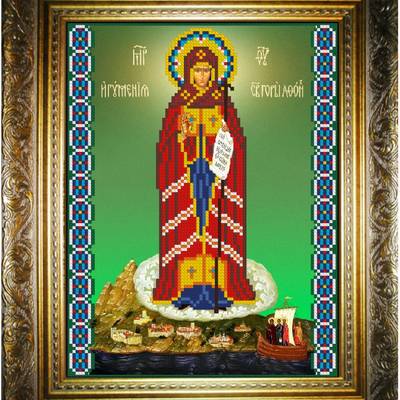 изображение: икона для вышивки бисером, Богородица Афонской горы