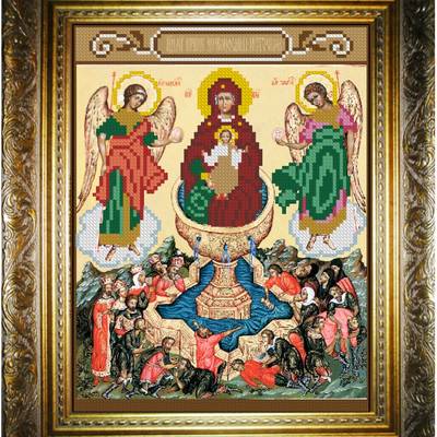 изображение: икона для вышивки бисером, Богородица Живоносный Источник