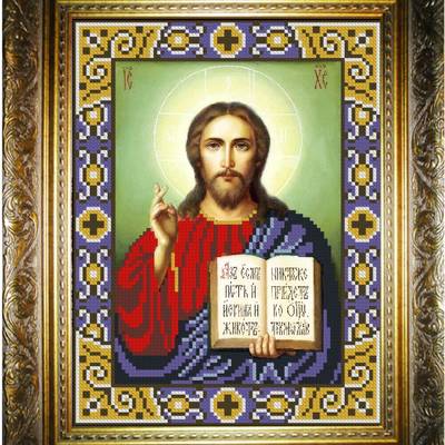 изображение: икона для вышивки бисером, Господь Иисус Христос