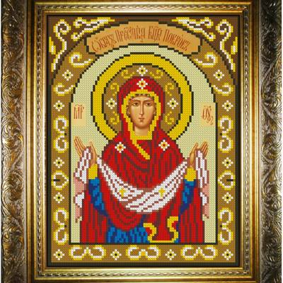 изображение: икона для вышивки бисером, Покров Богородицы