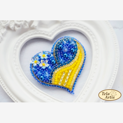Набор для вышивки бисером украшения Украинское сердце