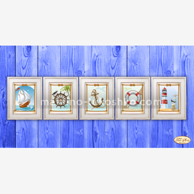 Схемы для вышивки бисером Морская коллекция миниатюр (набор)