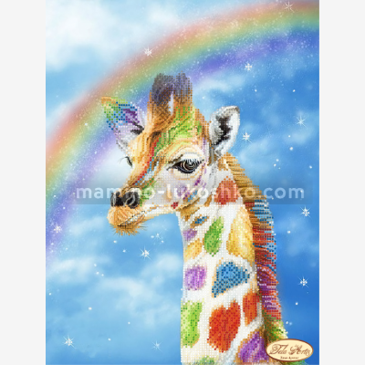 Схема для вышивки бисером Радужный жираф