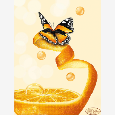 Схема для вышивки бисером Золотистый апельсин
