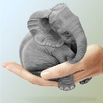 Схема для вышивки бисером Крошка слоненок
