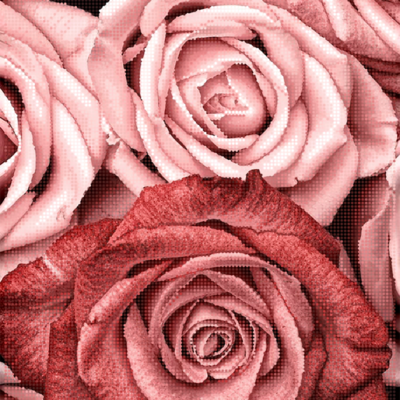 фото: картина для вышивки бисером, Пудровые розы