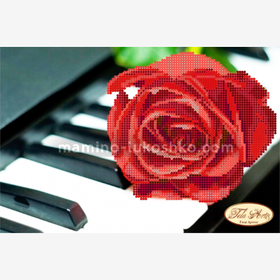 Схема для вышивки бисером Пианино и роза