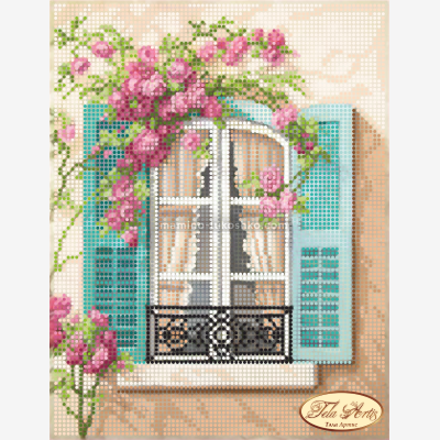 Схема для вышивки бисером Окно в Париж
