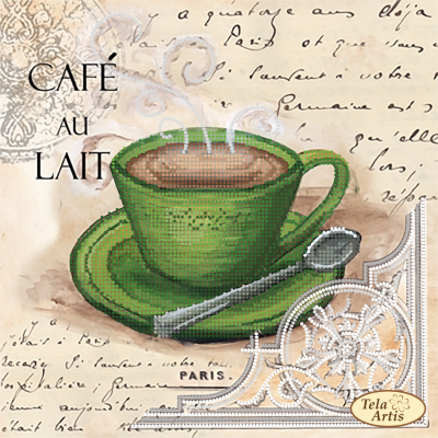 Схема для вышивки бисером Кофе в Париже - 5