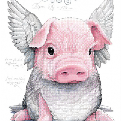 фото: картина для вышивки бисером милый поросенок