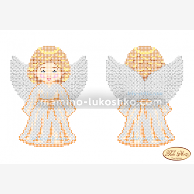 Схема для вышивки бисером Ангелочек в золотом