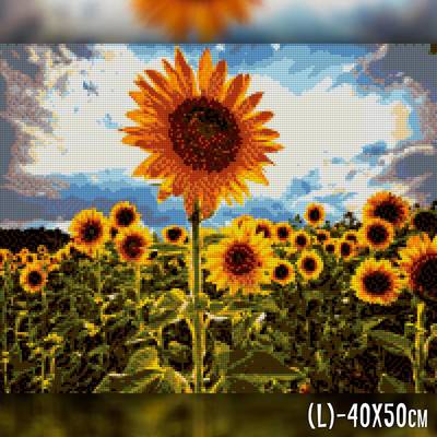 фото: картина в алмазной технике Подсолнуховое поле