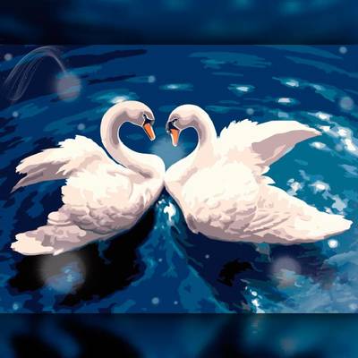 фото: картина в алмазной технике Танец лебедей фото: картина в алмазной технике Танец лебедей