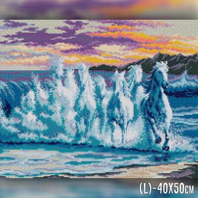 фото: картина в алмазной технике Бег лошади