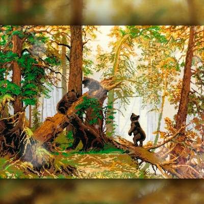 фото: картина в алмазной технике Мишки в лесу фото: картина в алмазной технике Мишки в лесу