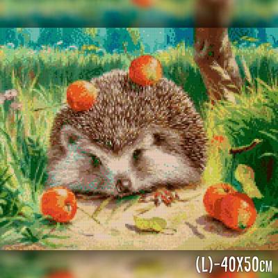 фото: картина в алмазной технике Ёжик с яблоками фото: картина в алмазной технике Ёжик с яблоками