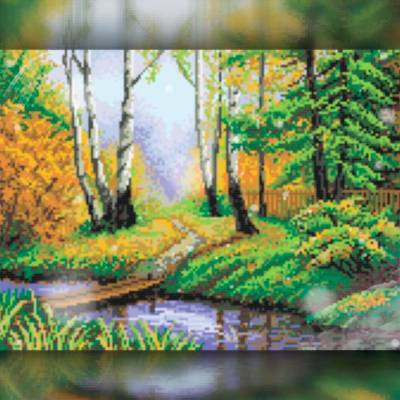 фото: картина в алмазной технике Ранняя осень