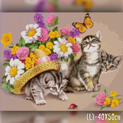 фото: картина в алмазной технике Котята