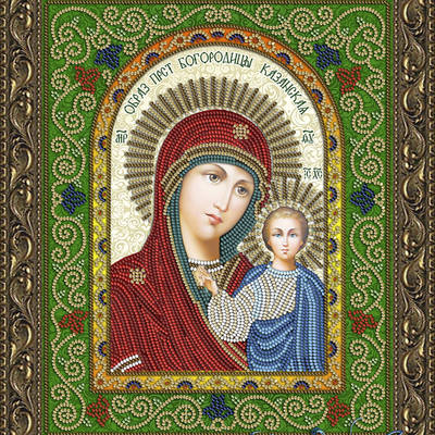 Схема для вышивки бисером Икона Образ Пресвятой Богородицы Казанская