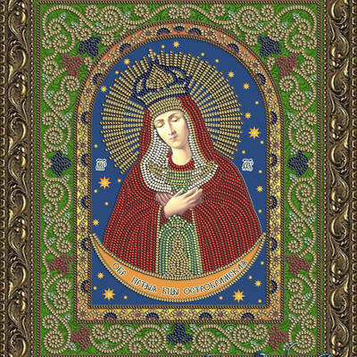 Схема для вышивки бисером Икона Образ Пресвятой Богородицы Остробрамская
