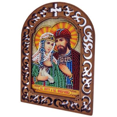 фото: набор для вышивки бисером по дереву, Икона Святой Князь Петр и Святая Княгиня Феврония