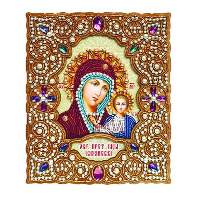 фото: набор для вышивки бисером по дереву Икона Пресвятая Богородица Казанская