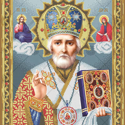 фото: схема для вышивки бисером Николай Чудотворец