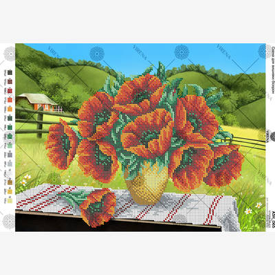 изображение: схема для вышивки бисером Маки