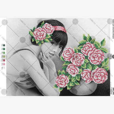 изображение: схема для вышивки бисером Девушка