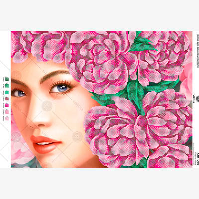 изображение: схема для вышивки бисером Девушка