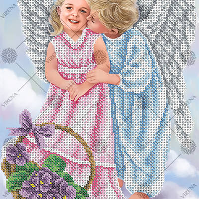 изображение: схема для вышивки бисером Ангелочки