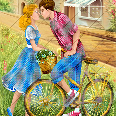 фото: схема для вышивки бисером Влюблённая пара