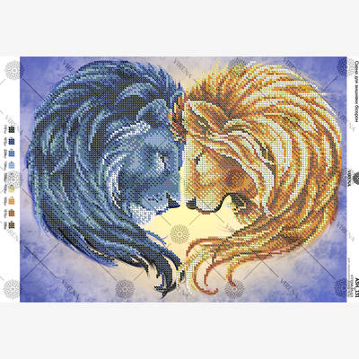 фото: схема для вышивки бисером Львы