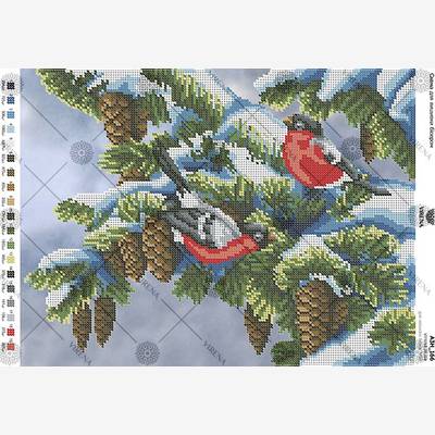 фото: схема для вышивки бисером Снегири