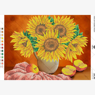 фото: картина, вышитая бисером, Подсолнухи фото: картина, вышитая бисером, Подсолнухи
