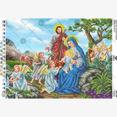 изображение: схема для вышивки бисером Святое Семейство