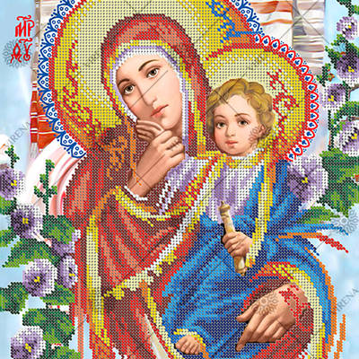 фото: схема для вышивки бисером по мотивам иконы А. Охапкина Богородица Отрада и Утешение