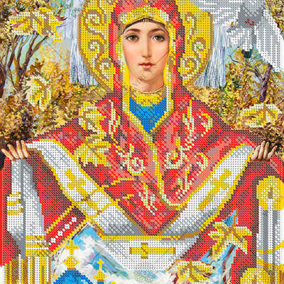 фото: схема для вышивки бисером по мотивам иконы А. Охапкина БМ Святая Покрова